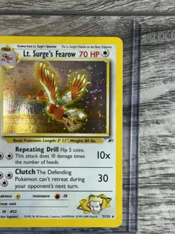 Pokemon Gym Heroes LT. Surge's Fearow Cosmos Holo 7/132 (LP) *Swirl* *FreeShip* - Image 4