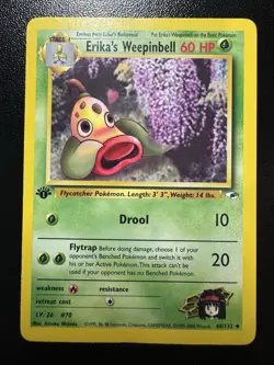 Erika's Weepinbell 48/132 Uncommon Gym Heroes Pokemon 1st Edition MP - Image 1