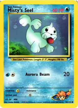 Pokemon TCG Gym Heroes Misty's Seel 88/132 Unlimited Common VLP - Image 1