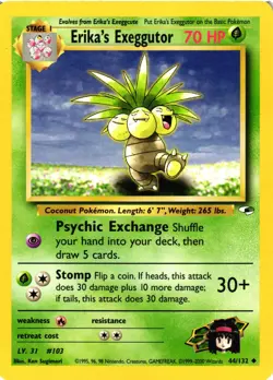 Pokemon TCG Erika's Exeggutor 44/132 Gym Heroes Uncommon MP - Image 1