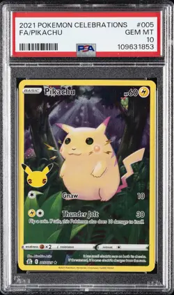 2021 POKEMON CELEBRATIONS #005 FULL ART/PIKACHU PSA 10 - Image 1