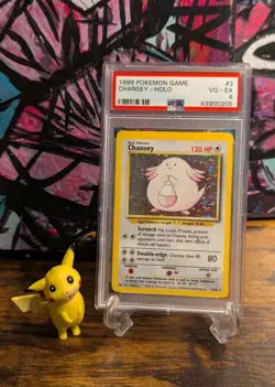 1999 POKEMON WOTC 🏥 BASE SET UNLIMITED #3 CHANSEY HOLO 🐣 PSA 4 - Image 1