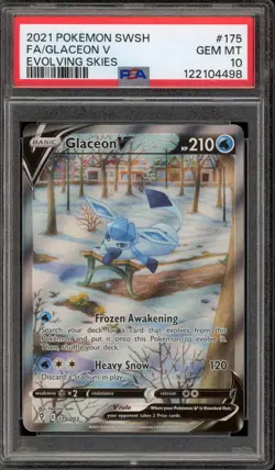 Pokemon Glaceon V Evolving Skies Full Alt Art #175 PSA 10 Gem Mint - Image 1