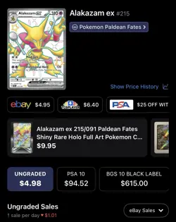 Alakazam EX, Pokemon Near Mint, Paldean Fates, Shiny Ultra Rare, 215/91 - Image 5