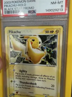2003 Pokemon Game Pikachu Holo Black Star Promo #012 PSA 8 New Cert - Image 5