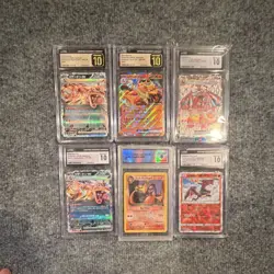 Charizard Graded Card Lot 6x Japanese Holo - Ruler of Black Flame, Card 151 - Image 1
