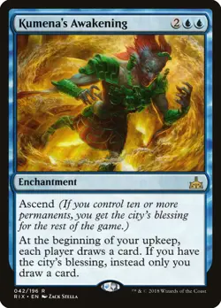 Kumena's Awakening Rivals of Ixalan NM Blue Rare MAGIC GATHERING CARD ABUGames - Image 1