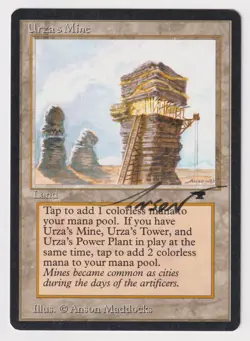 Signed Urza's Mine (Tower) LP Antiquities Artist Anson Maddocks 1994 MTG Magic! - Image 1