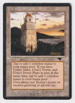 Signed Urza's Tower (Shore) HP Antiquities Artist Mark Poole 1994 MTG Magic Land - Image 1
