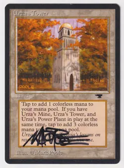 Signed Urza's Tower (Forest) MP Antiquities Artist Mark Poole 1994 MTG Magic! - Image 1