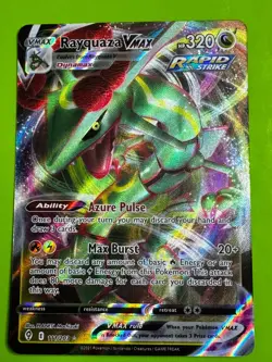 Pokemon TCG Rayquaza VMAX 111/203 SWSH07: Evolving Skies Ultra Rare DMG - Image 1