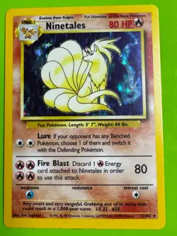 Pokemon TCG Ninetales 012/102 Base Set Holo Rare HP - Image 1