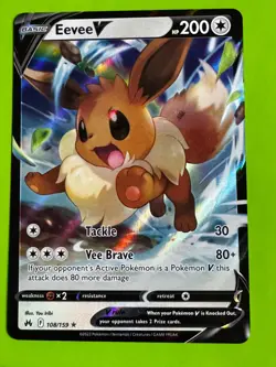 Pokemon TCG Eevee V 108/159 Crown Zenith Ultra Rare NM - Image 1