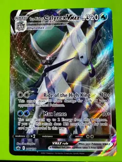 Pokemon TCG Ice Rider Calyrex VMAX 046/198 SWSH06: Chilling Reign Ultra Rare NM - Image 1