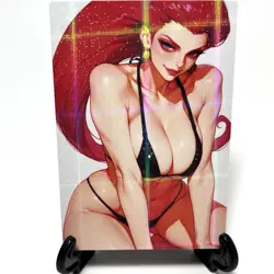 PokeGirl Jessie Sexy Bikini Anime Waifu Girl Doujin Lewd Goddess Story Art Card - Image 1
