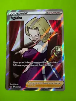 Pokemon TCG Agatha (Full Art) 186/198 SWSH06: Chilling Reign Ultra Rare LP - Image 1