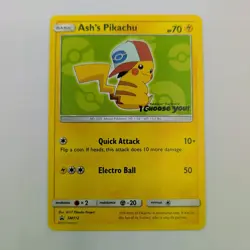 Ash's Pikachu SM112 Black Star Promo Pokemon Card NM - Image 1
