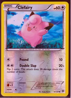 2 POKEMON RARE CLEFABLE 98/135 & CLEFAIRY 97/135 -PLASMA STORM REVERSE HOLO NM - Image 3
