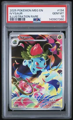 Pokemon TCG Ivysaur Illustration Rare Mega Evolution 134/132 PSA 10 - Image 1