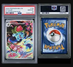 Pokemon TCG Ivysaur Illustration Rare Mega Evolution 134/132 PSA 10 - Image 3