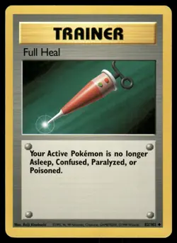 Full Heal 82/102 Uncommon Base Set Unlimited Pokemon Lightly Played - Image 1