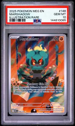 2025 POKEMON MEG EN-MEGA EVOLUTION ILLUSTRATION RARE #146 MARSHADOW PSA 10 - Image 1