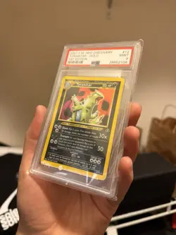 2001 POKEMON NEO DISCOVERY 1ST ED #12 TYRANITAR-HOLO PSA 9 - Image 3