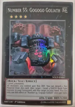 YuGiOh Number 55: Gogogo Goliath Super Rare 1st Edition WSUP-EN07 - Image 1
