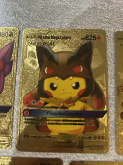 Pikachu Cosplay Mega Gold Fools Pokemon Card Ultra Rare - Image 2
