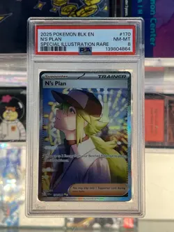 2025 Pokemon Black Bolt EN - N’s Plan - Special Illustration Rare #170 PSA 8 - Image 1