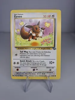 Eevee 51/64 Jungle Error Miscut Pokemon Card. Vintage WOTC Base Set Jungle. - Image 1