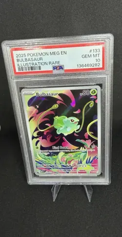 Pokemon 2025 Bulbasaur 133/132 Full Art IR Mega Evolution GEM MINT PSA 10 - Image 1