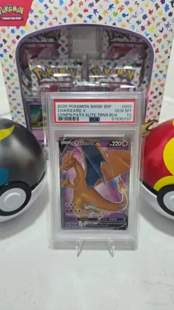 PSA 10 GEM MINT Charizard V SWSH050 Black Star Promo Champion's Path ETB Pokemon - Image 1