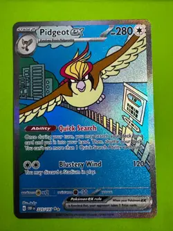 Pokemon TCG Pidgeot ex 225/197 SV03: Obsidian Flames SIR NM - Image 1