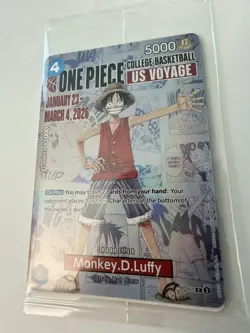 One Piece TCG Monkey.D.Luffy US College Basketball Promo Card FACTORY SEALED NM - Image 3
