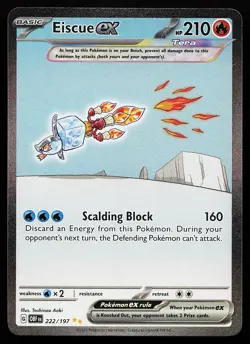 Eiscue ex 222/197 Special Illustration Rare Obsidian Flames Pokemon Card - Image 1