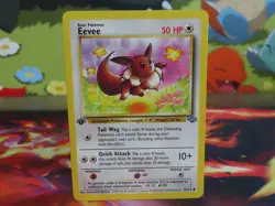 Eevee Jungle 1st Edition Lightly Played Pokemon Card Vintage LP Clean Nice - Image 1