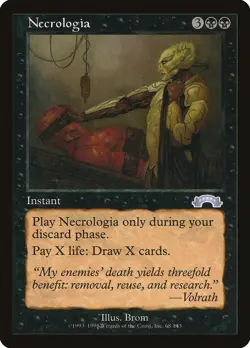 Necrologia Exodus HEAVILY PLD Black Uncommon MAGIC THE GATHERING CARD ABUGames - Image 1
