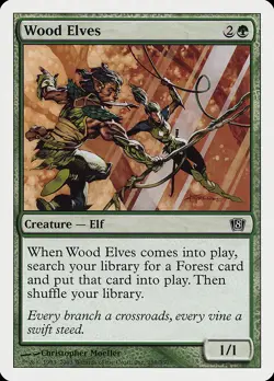 Wood Elves 8th Edition PLD Green Common MAGIC THE GATHERING MTG CARD ABUGames - Image 1