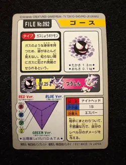 Pokemon Carddass Bandai 1997 Gengar Haunter Gastly Evolution Set Japanese Rare - Image 3