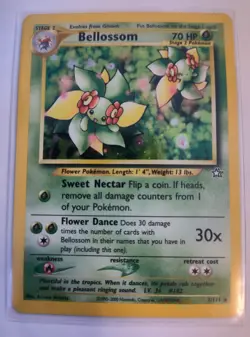 1999 Bellossom Holo Rare LP – WOTC Pokemon Neo Genesis 3/111 – Vintage - Image 1