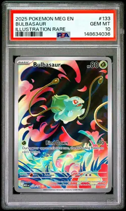 2025 POKEMON MEG EN-MEGA EVOLUTION ILLUSTRATION RARE #133 BULBASAUR PSA 10 - Image 1