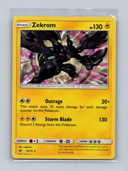 Zekrom 35/73 Holo Rare Shining Legends Pokemon Holo Lightly Played - Image 1