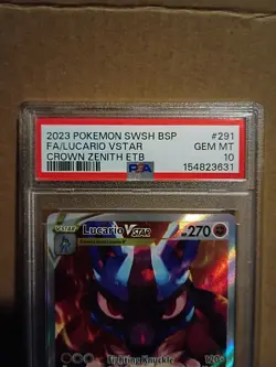 Pokemon 2023 Lucario VSTAR SWSH291 PSA 10 Gem Mint Crown Zenith ETB Promo Holo - Image 3