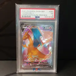 2020 Pokemon Charizard SWSH BSP V CHMPN. Path Elite TRNR.Box #050 PSA 5 Mint - Image 1