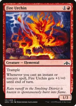 Fire Urchin 101 GRN Red Elemental Trample Creature 2018 MTG Alexander - Image 1
