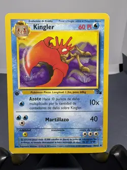 Vintage Pokemon TCG Kingler Fossil 1st Edition Spanish 38/62 LP - Image 2