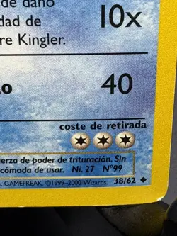 Vintage Pokemon TCG Kingler Fossil 1st Edition Spanish 38/62 LP - Image 3