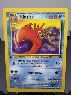 Vintage Pokemon TCG Kingler Fossil 1st Edition Spanish 38/62 LP - Image 5