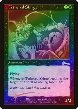 Tethered Skirge FOIL Urza's Legacy HEAVILY PLD Black Uncommon MTG CARD ABUGames - Image 1
